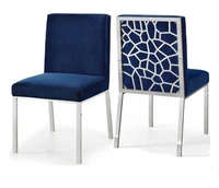 modern style dining chair honeycomb back frame velvet upholstery gold dining chair for home hotel