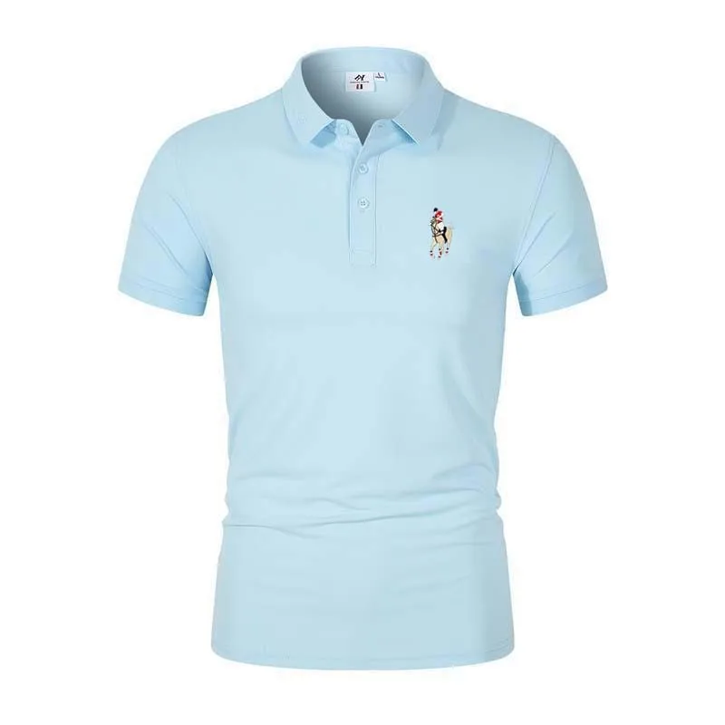 Summer New Embroidered Men's Polo Shirt Men's Leisure Business Polo Collar Short Sleeve T-shirt Golf Clothing Men's