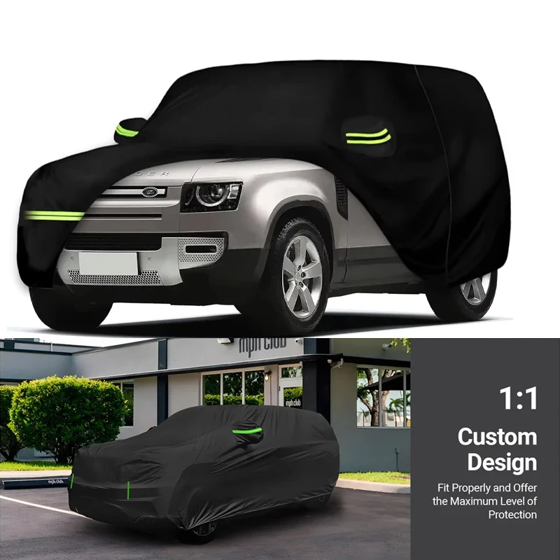 

Водонепроницаемые автомобильные чехлы для Land Rover Defender 90 2020-2024 гг., 2 двери (черные), водонепроницаемые, всепогодные, для защиты на открытом воздухе