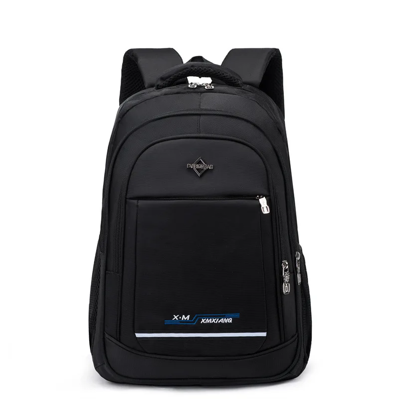 

Large Capacity Backpack for Men Black Nylon College Student School Backpack Laptop 15.6 Inch Casual Bagpack