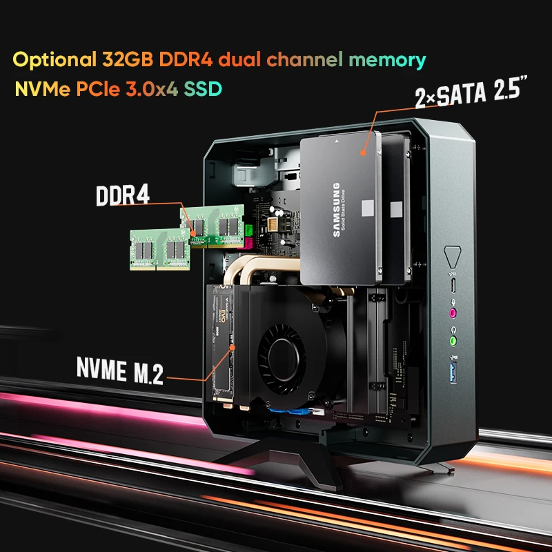 Игровой мини-ПК Topton AMD Ryzen 9 5900HX Windows 11 Pro 2 * DDR4 3200 МГц PCIE3.0x4 5G LAN Mini Gamer Настольный