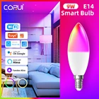 Умсветильник лампочка Е14 с Wi-Fi и таймером, светодиодная лампа с регулируемой яркостью, RGB + CW + WW, для умного дома, Alexa Google Home Яндекс Alice, 5 Вт, 7 Вт, 9 Вт