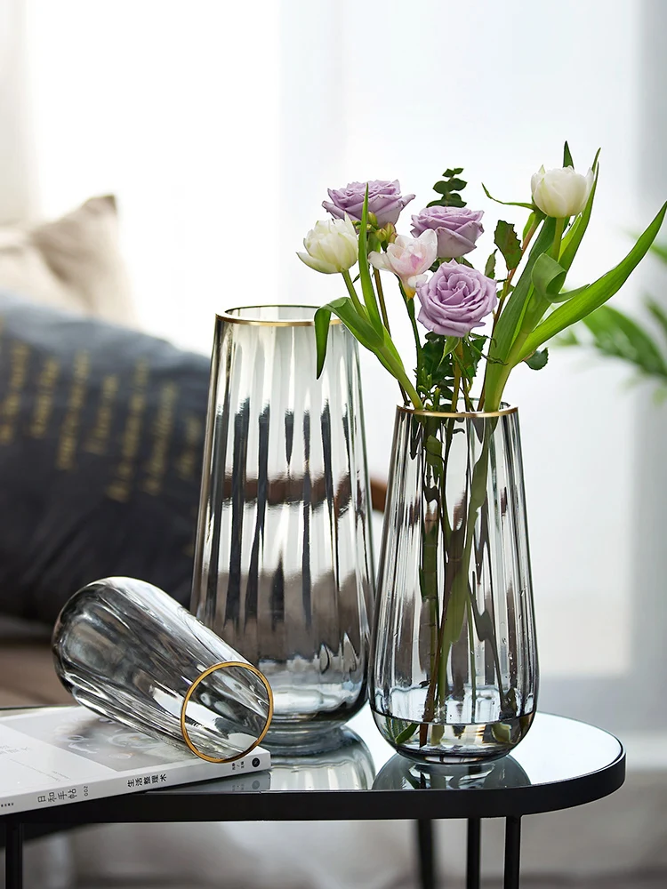 

Glass Phnom Penh Vase Modern Living Room Dining Table Decoration Transparent Vases Flower Arrangement Home Ornaments Jarrones