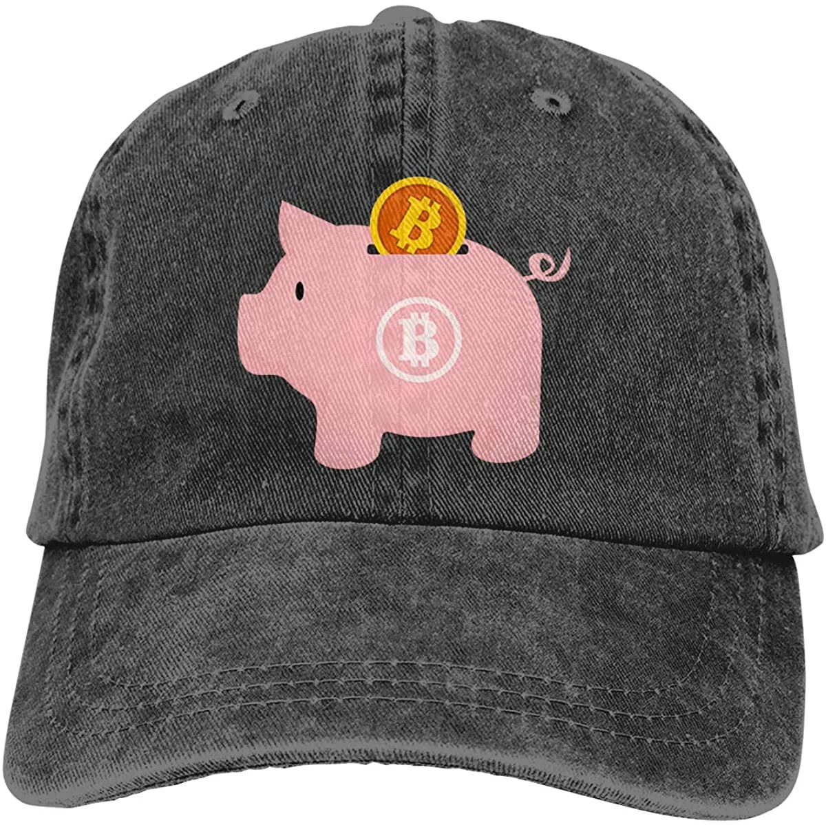 

Piggy Bitcoin Unisex Soft Casquette Cap Vintage Adjustable Baseball Caps