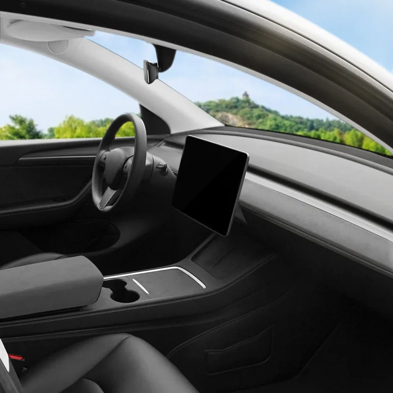 Для Tesla Model 3/Y 21-24 замшевая накладка на центральную консоль комплект накладок
