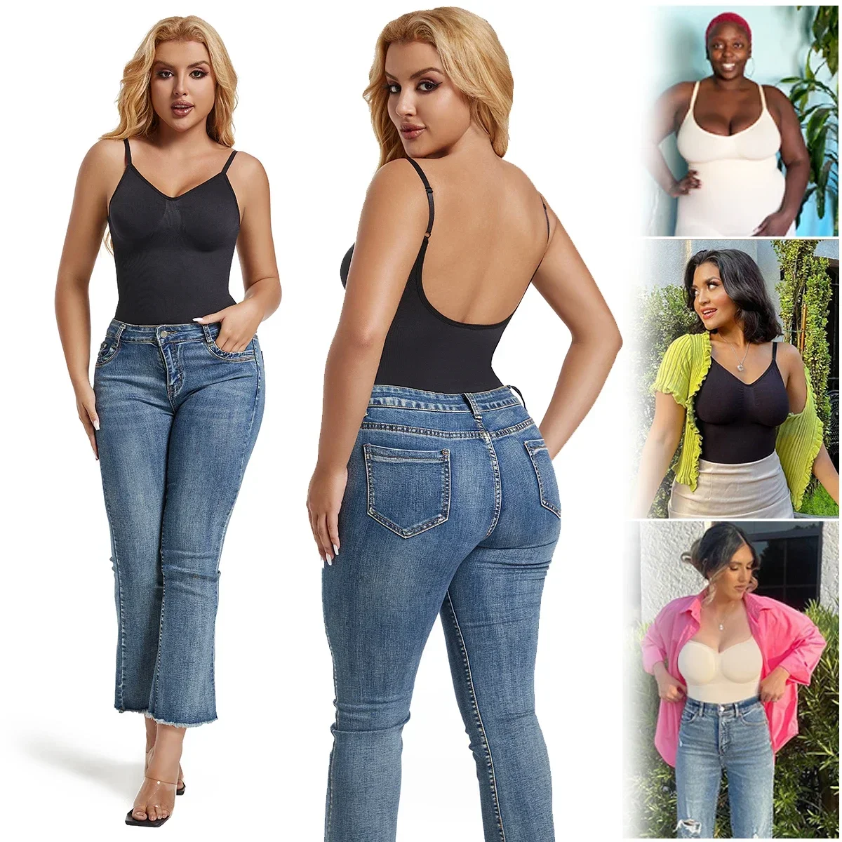 MISSMOLY женское корректирующее белье боди стринги с открытой спиной и v-образным