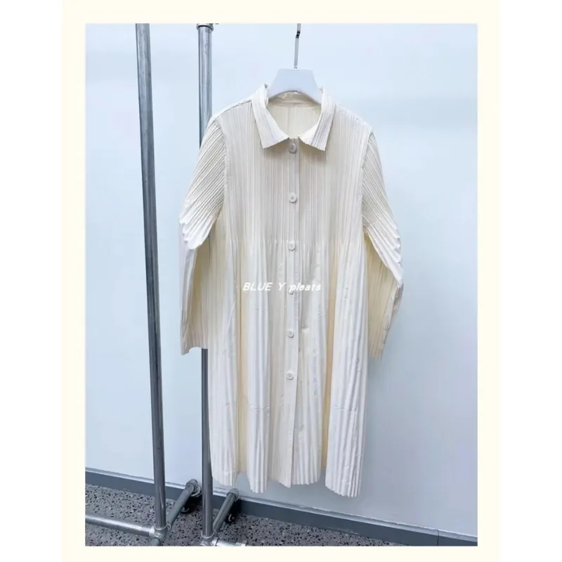 Женский плиссированный Тренч GGHK Осень-зима 2024 новая однобортная модная женская