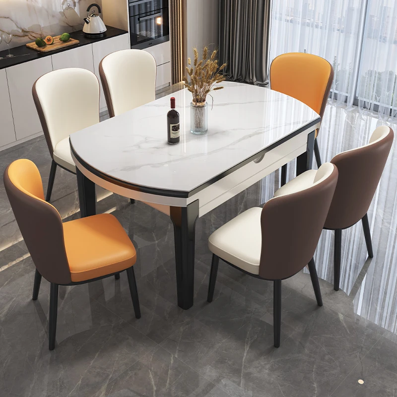 

Expand Glass Dining Table Kitchen Restaurant Newclassic Italian High Tables Modern Center Turntable Mesas De Comedor Furniture