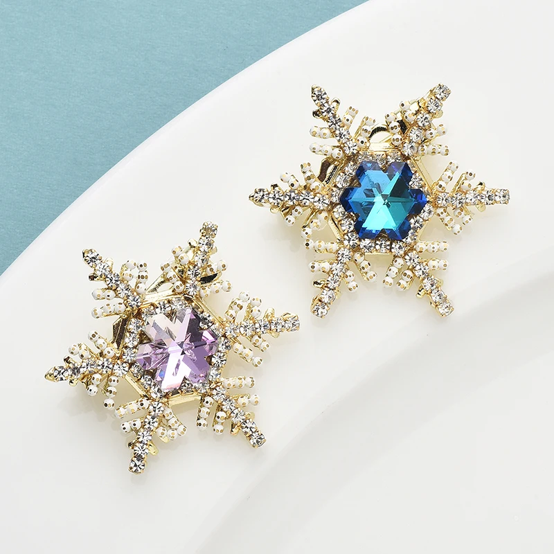 Wuli&ampbaby броши со снежинками и кристаллами для женщин 2 цвета высокое качество