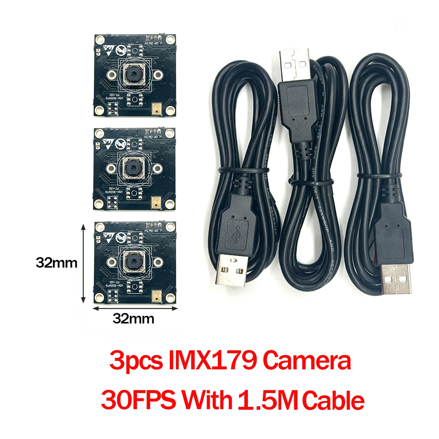 Фото 3Pcs IMX179/OV2735/OV9732 USB модуль камеры 100 ° 30FPS без искажений совместимый для Autodarts.io Win Mac Linux Raspberry №3