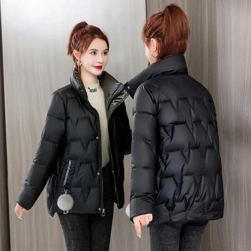 Winter Jacket Women Parkas Overcoat 2023 New Korean Short Glossy Down Cotton Jacket Parkas Female Casual Loose Outerwear