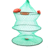 2 layers portable foldable fishing floating fish net shrimp mesh allows fish to survive in the water