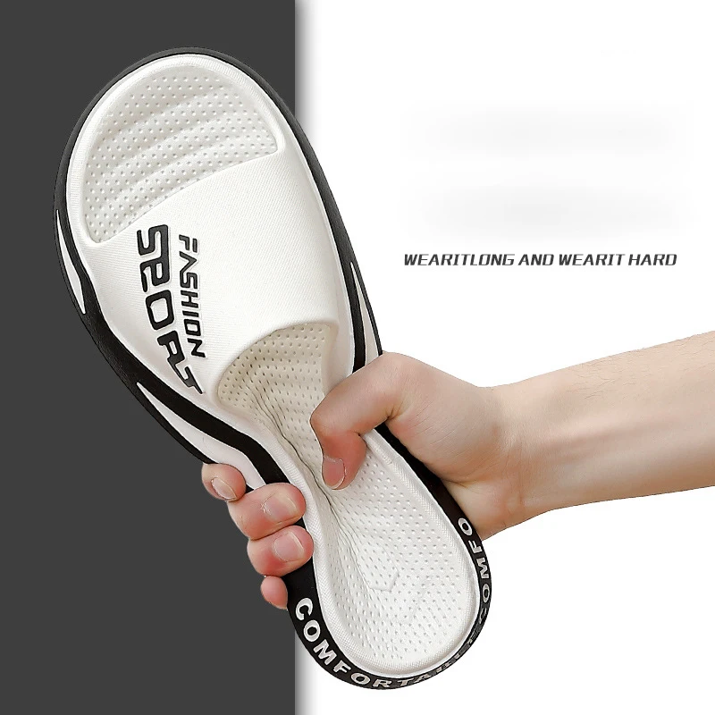 

Classic Men's Slippers Fashion PVC Men Sports Sandals Trend Non Slip Wear Resistant Flip Flops Outdoor Beach Flat Shoes