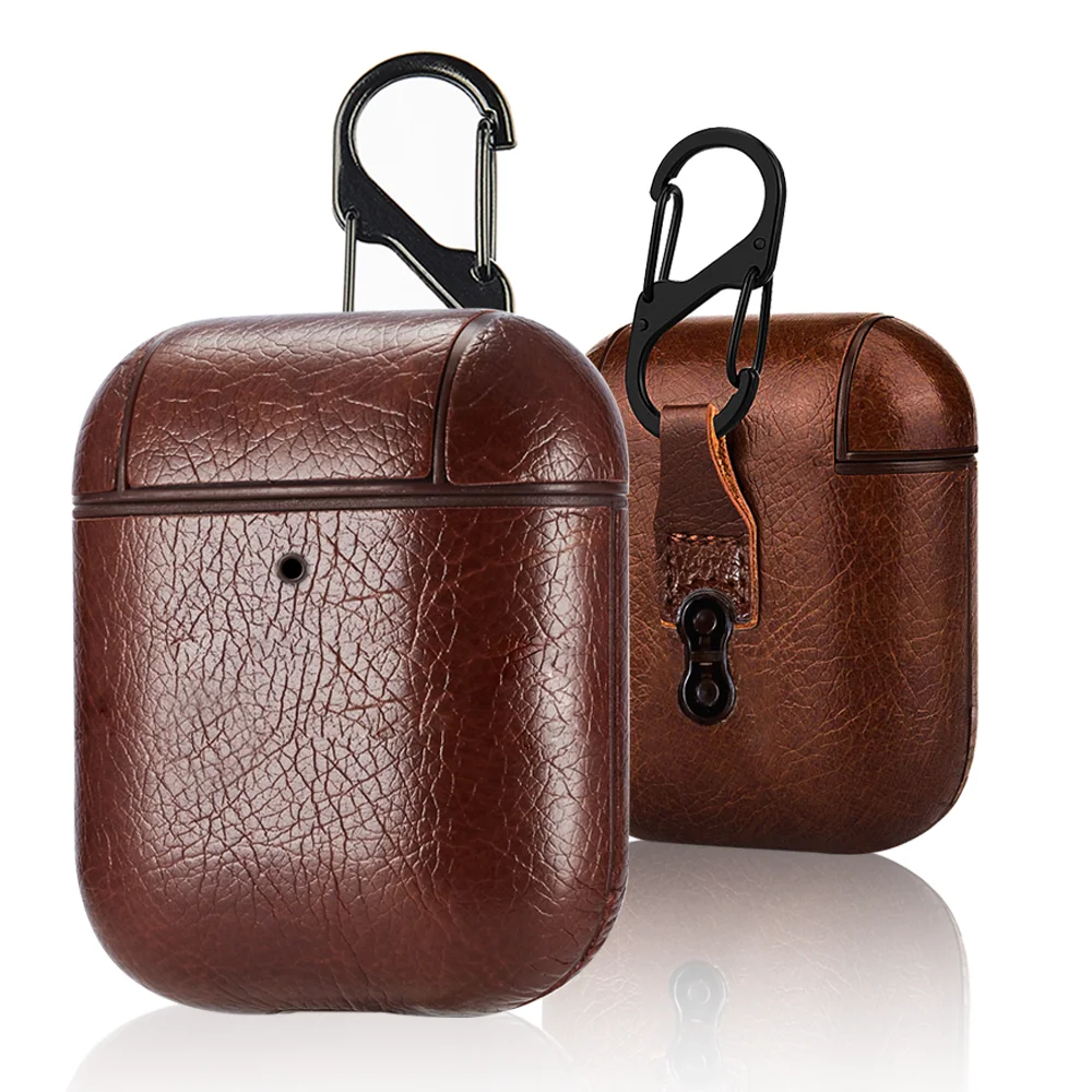 

Protective Bag Leather Sleeve Cover Case Storage Earphone Portable for Apple AirPods 3 2 Charging Case for AirPods Pro with Hook