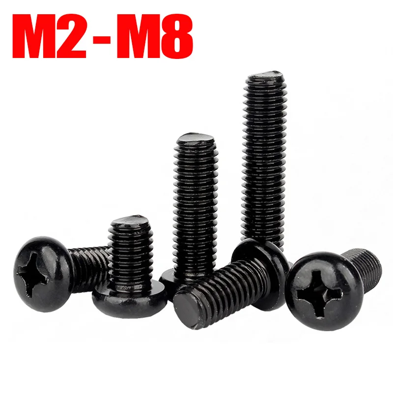 

M2 M2.5 M3 M4 M5 M6 M8 Black 304 Stainless Steel Cross Recessed Phillips Truss Head Large Flat Round Head Screw Bolt