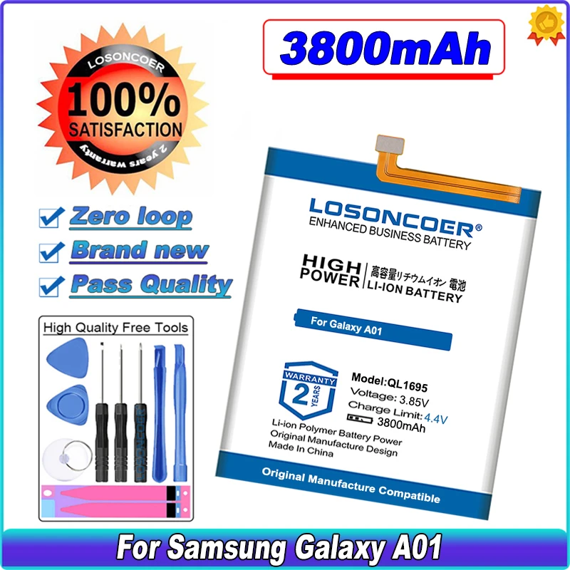 

LOSONCOER 3800mAh QL1695 Battery For Samsung Galaxy A01