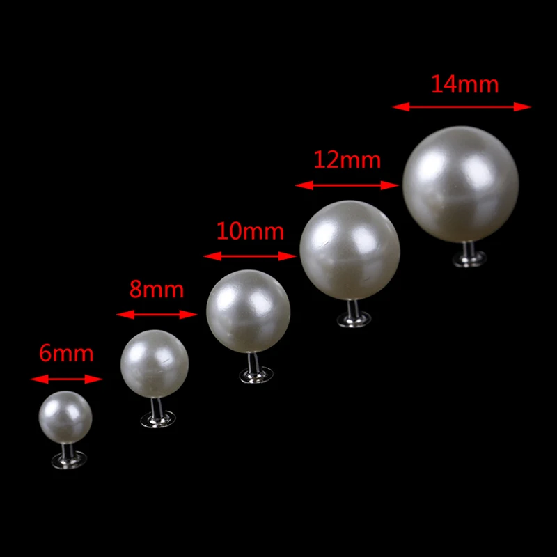 

100/80/ 60/40/30PCS Fashion Pearl Cap Rivets Craft Repair Pearl Decor DIY Bag Accessories 6/8/10/12/14mm