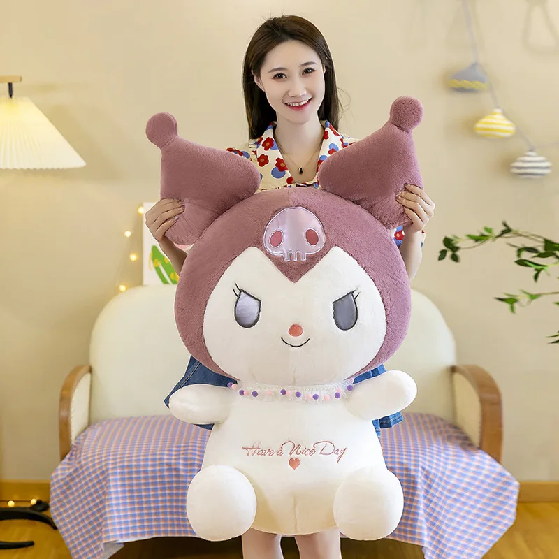 

40-75cm Sanrio Anime Figure Kuromi Stuffed Doll Cartoon Cinnamoroll Plush Toy Cushion Kawaii Room Decor Birthday Gift for Girl