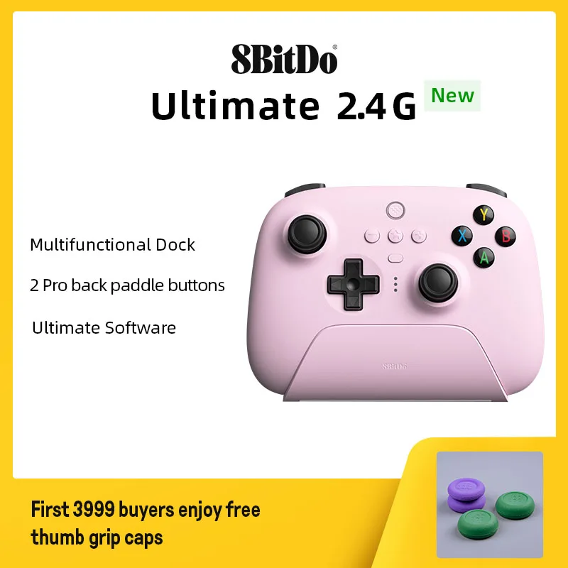 8BitDo - Ultimate Wireless 2.4G Gaming Controller with Charging Dock for PC, Windows 10, 11, Steam, Android