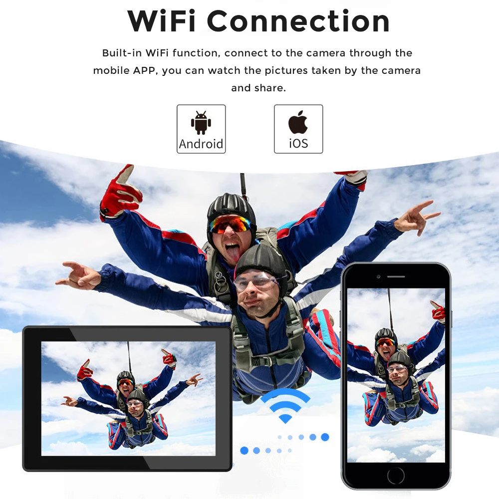 Новая экшн-камера с Wi-Fi 4K 30 кадров в секунду пластиковая Водонепроницаемая на