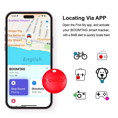 Смарт-трекер Airtag Bluetooth Mini GPS работает с Apple найдите мое антипотерянное устройство для ключей, кошелька, чемодана, поиска домашних животных только для IOS