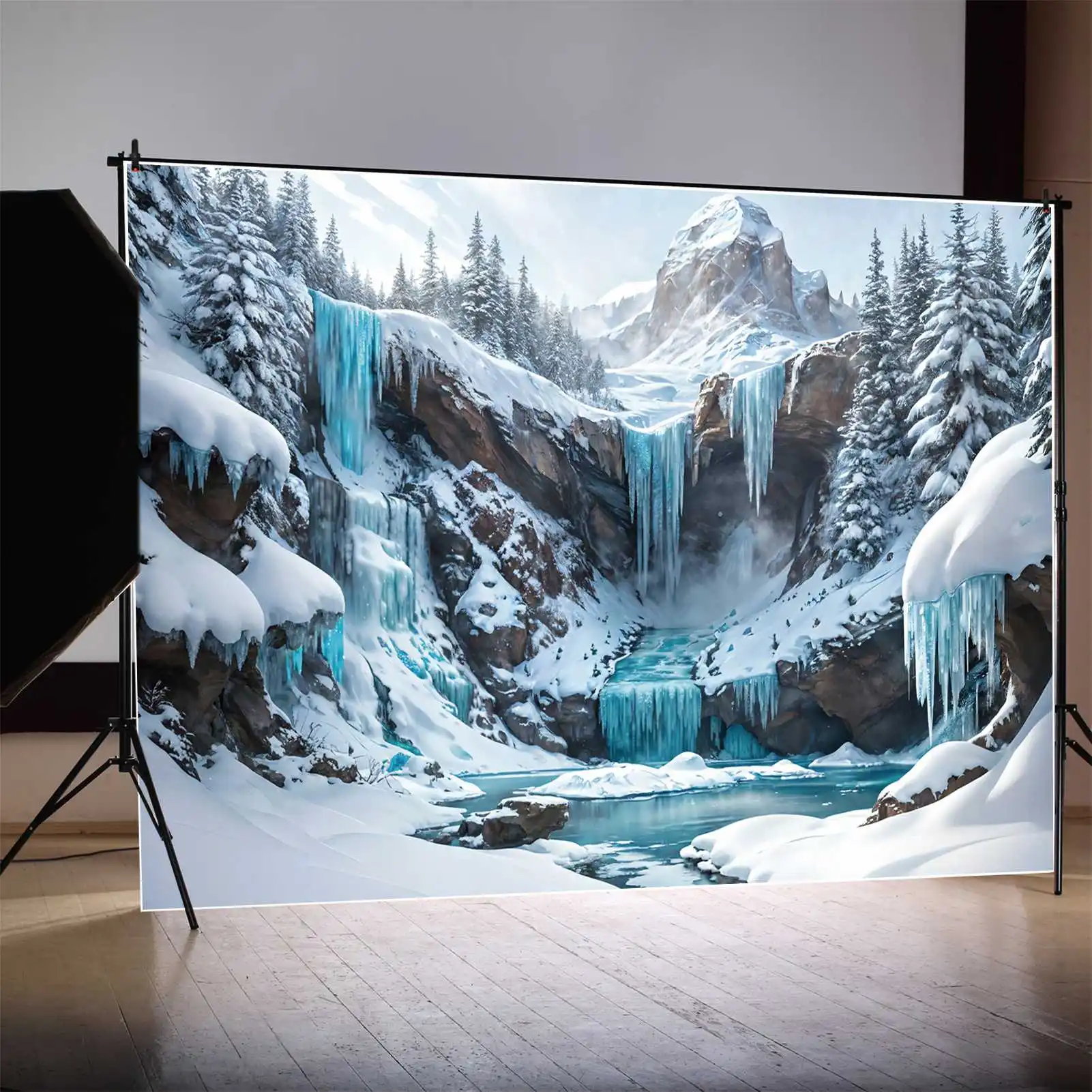 

Солнечный свет Bluey водопад фон для фотосъемки Зимние горы снег персонализированные детские фото стенд фото фоны реквизит