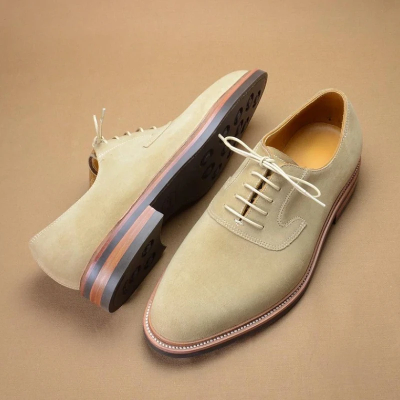 

Женские туфли из искусственной замши на коротком каблуке, однотонные, со шнуровкой, модные, профессиональные, классические, удобные, Нескол...