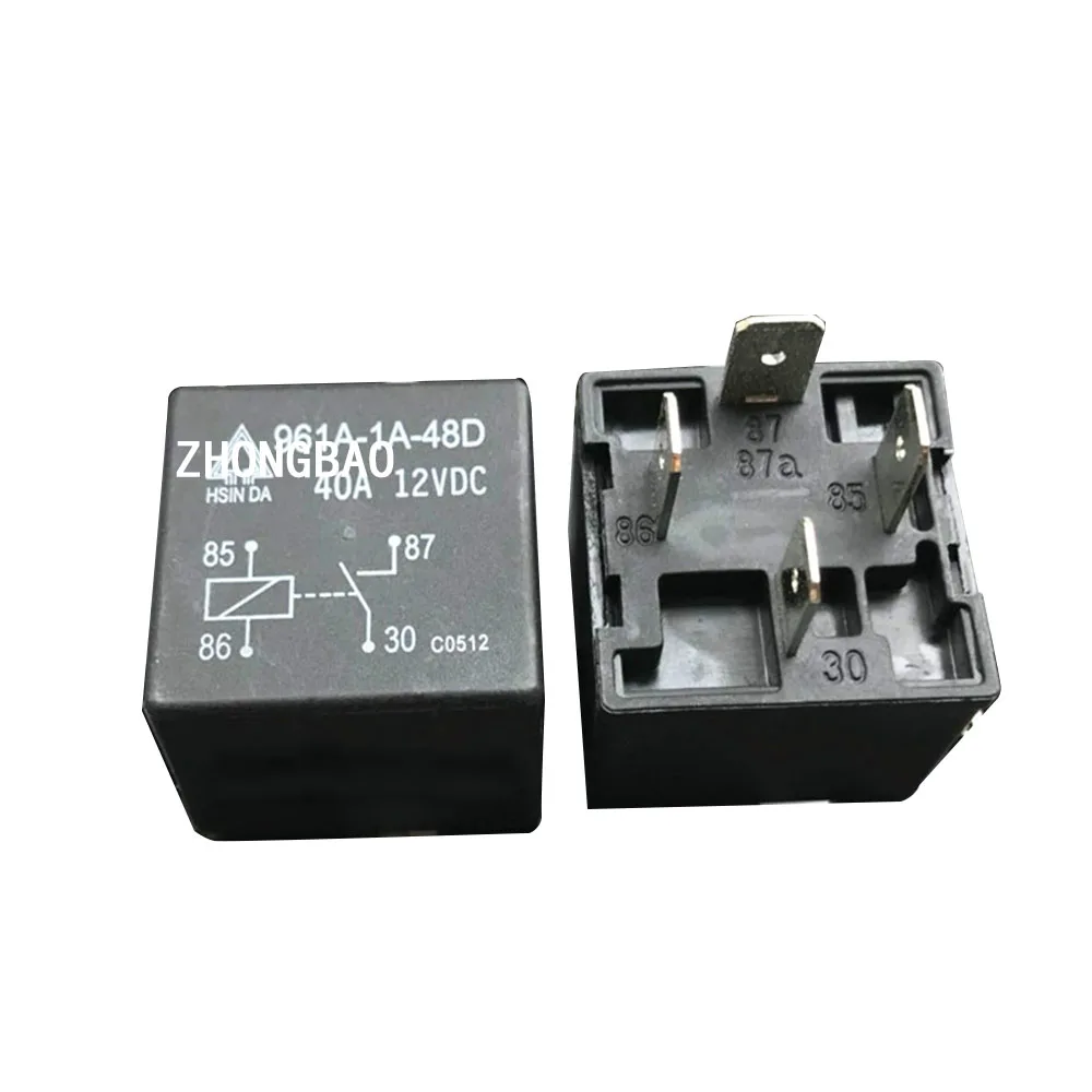 

2PCS 961A-1A-48D 12V Relay HFV4 12V 40A 4PIN