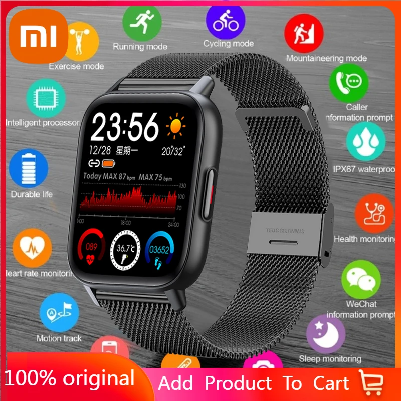 

Xiaomi Smart Watch Men Heart Rate Fitness Tracker Bracelet Watch Bluetooth Call Waterproof Sport Smartwatch For Android IOS