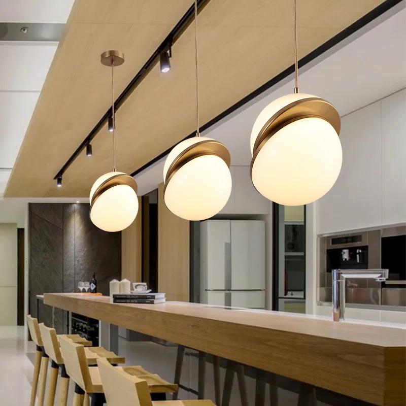 Круглые подвесные лампы в скандинавском стиле с шариками E27 для спальни