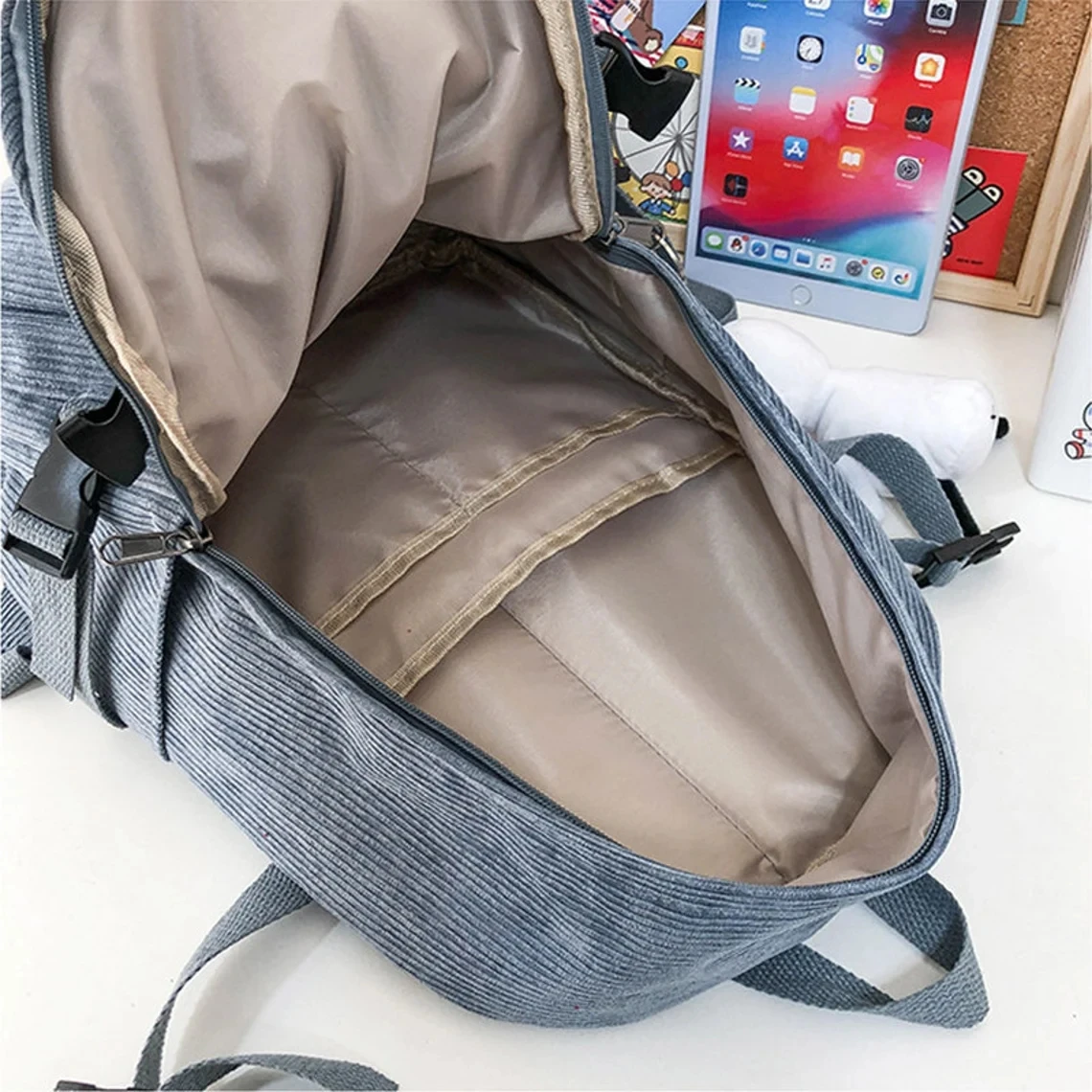 Corduroy Backpack, Handmade Bag, Small Bag, Girl Bag, Modern Bag, Women's Backpack,Fashion Students School Bags