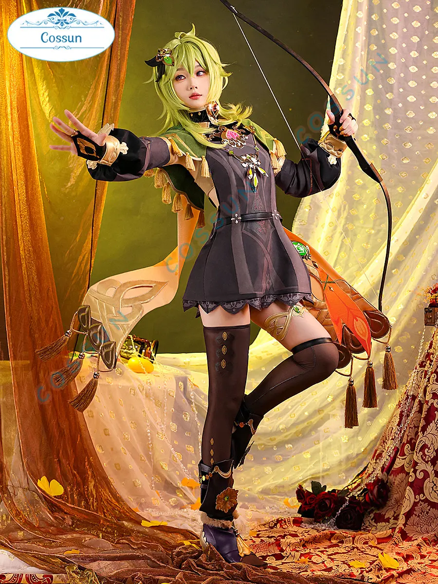 

Genshin Impact Косплей Collei Girl Sumeru Dendro Avidya Forest Ranger костюм для косплея Хэллоуин наряды игровой парик