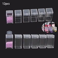 12pcs transparent square bottle diamond painting accessories bead container diamond embroidery environmental protect tool