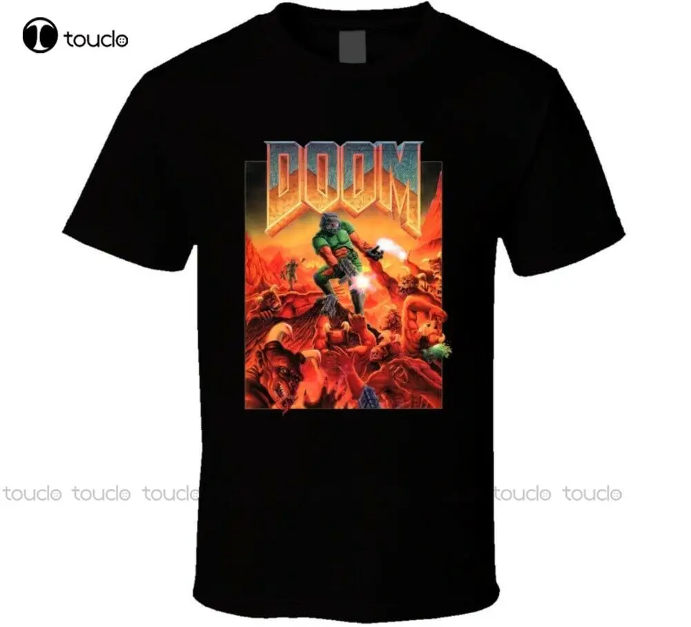 

Футболка Doom с накидкой для видеоигр, футболки для женщин, летние футболки на заказ с цифровым принтом Aldult Teen унисекс, новая популярная футболка