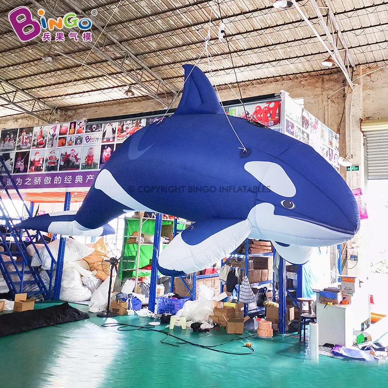 

Hanging Aquarium Inflatable Killer Whale 5.5 Meters Length Marine Animal Balloon Toy Stage Event Decoration Props