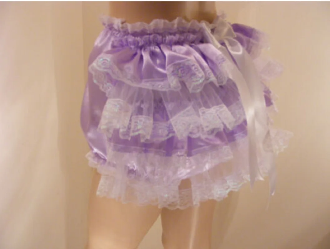 

Hot Selling Adult Baby Sissy Purple Satin Ruffle Po Diaper Cover Short Dress Role Play Customization