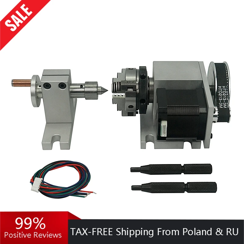 

CNC tailstock and 4th Axis Rotary Axis with Chuck 50mm 4th Axis for CNC Router Engraver Milling Machine