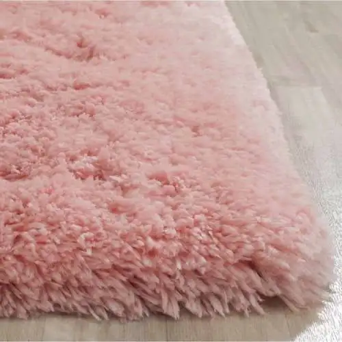 

Solid Polyester Shag Area Rug, Pink, 2' x 3'