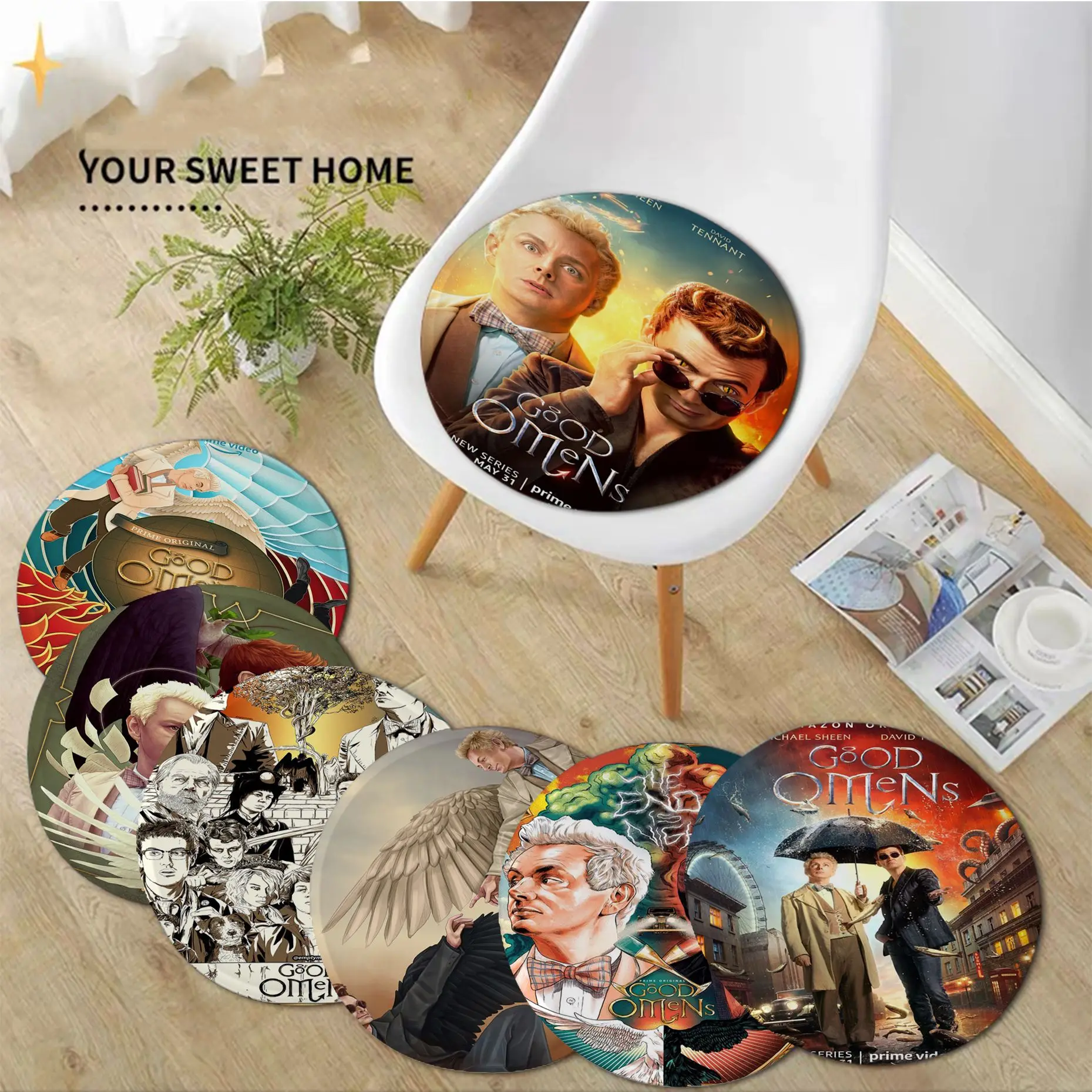 Good Omens веревка для галстука подушка обеденного стула круговое украшение сиденье