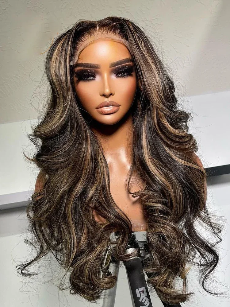 Блестящие светлые мягкие 28-дюймовые волнистые волосы на шелковой основе 5x5