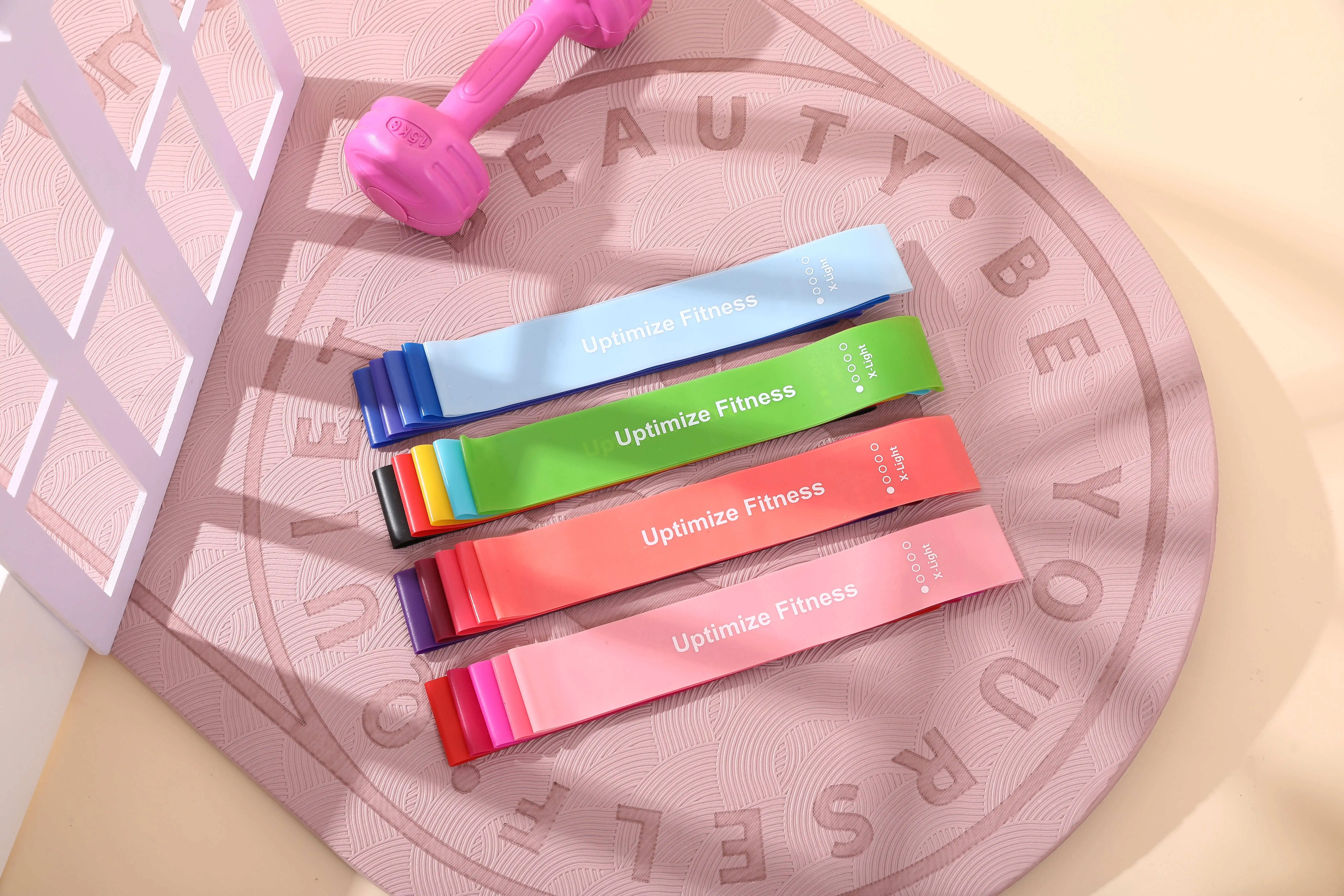 

Pack-5 Fitness Elastic Belt,Resitance Band Kits Yoga Tension TPE Buttock Training, Natural Rubber Fade Color(Five-Piece Set)