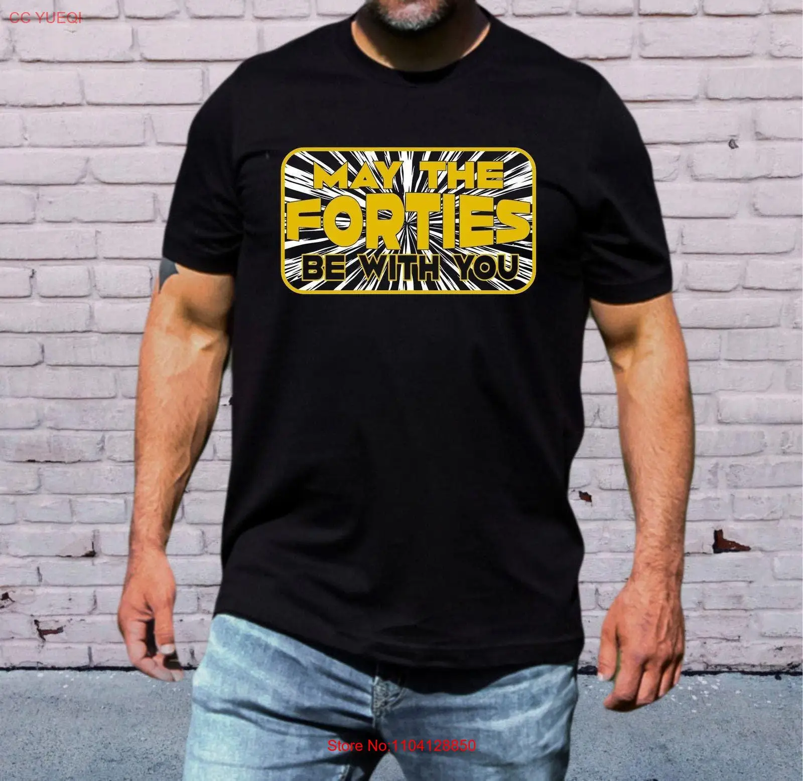 40th Birthday T Shirt Fortieth Trip Happy May The Forties Be With You Hello Forty long or short sleeves