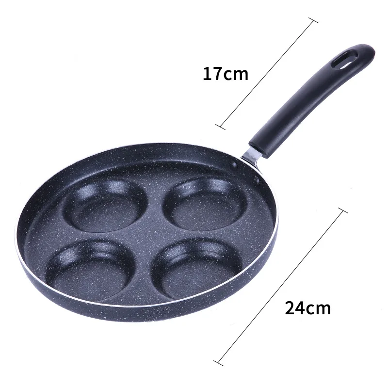 

24cm Multi-functional Non-stick Pan Fried Egg Dumpling Pan Waffle cake Mould Fried Grill Smokeless 4 holes Kitchen Pots
