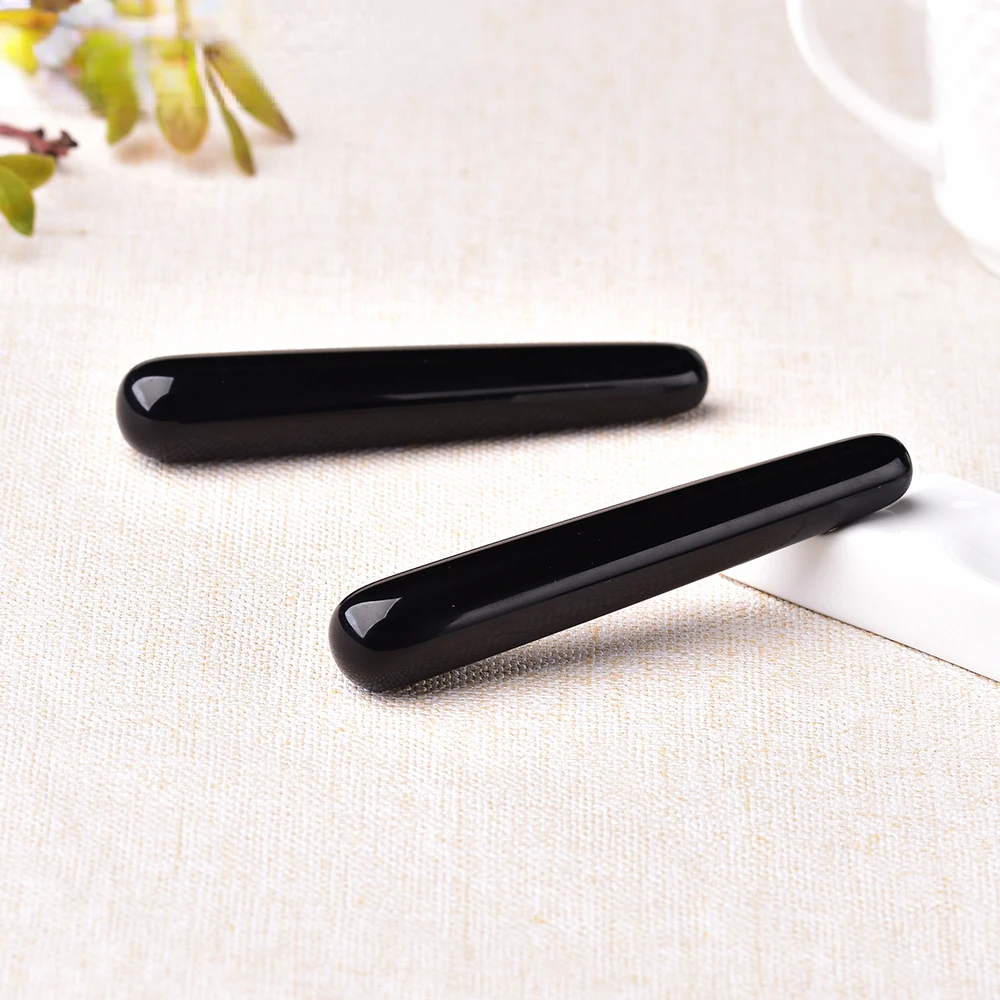 

Natural Black Quartz Wands Obsidian Gemstone Crafts Pleasure Wand Body Hand Massage Wood Magic Stone Ornament Gifts