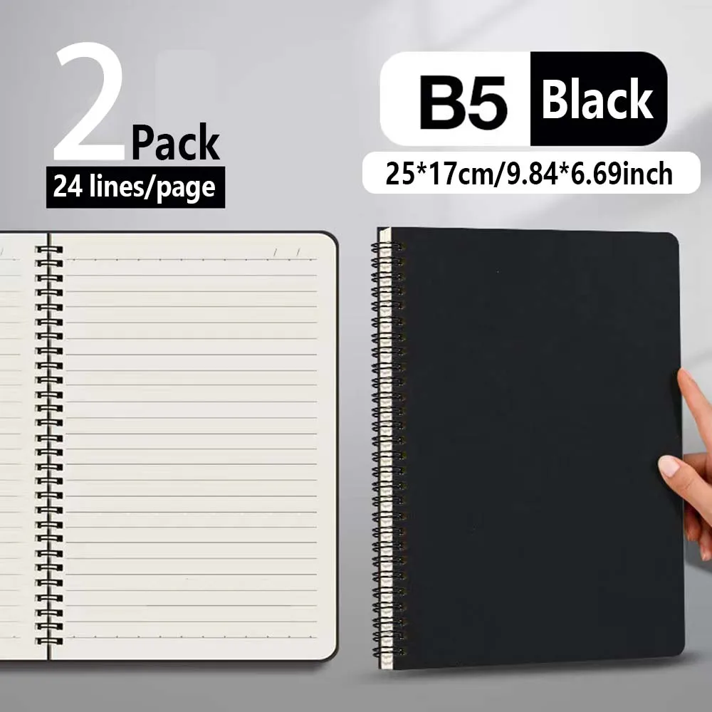 2 упаковки блокнот B5A5 с катушкой из крафт-бумаги минималистичный утолщенный в