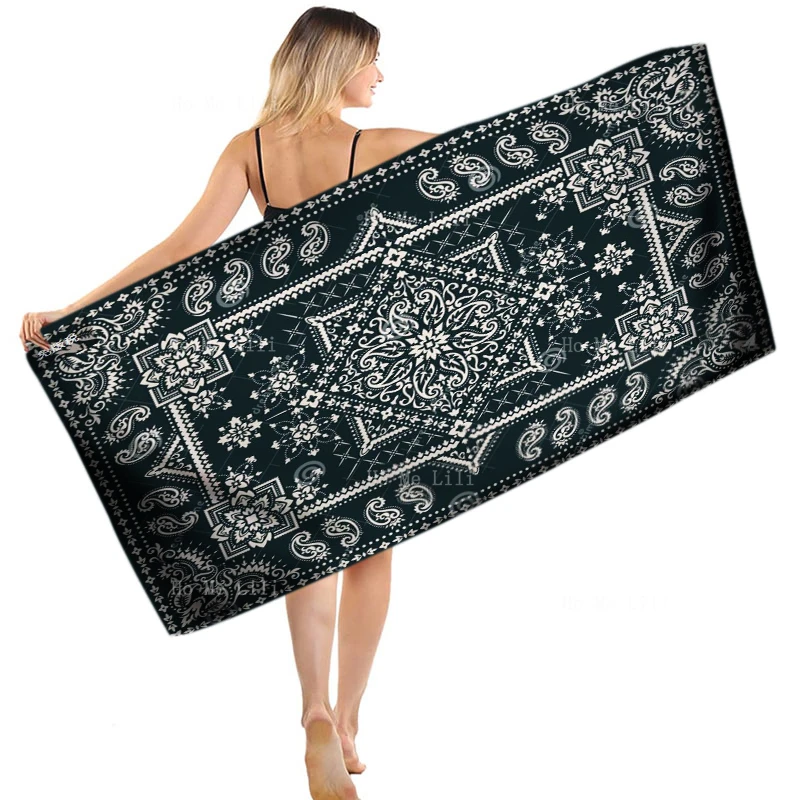 

Traditional Ethnic Pattern Paisley Floral Rectangular Bandana Print Design Quick Drying Towel By Ho Me Lili Fit For Fitness Etc