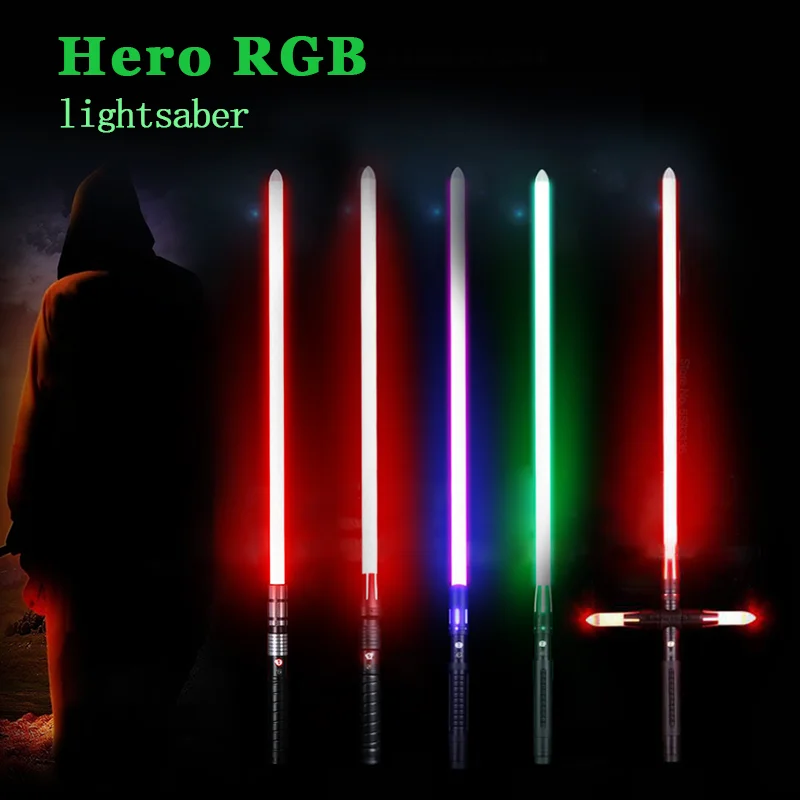 

YQ-YX Lightsaber Heavy Duel Metal Handle Rgb Color Change 10 Sets Of Soundfonts Force Fx Foc Maser Luminous Toy Gift Laser Sword