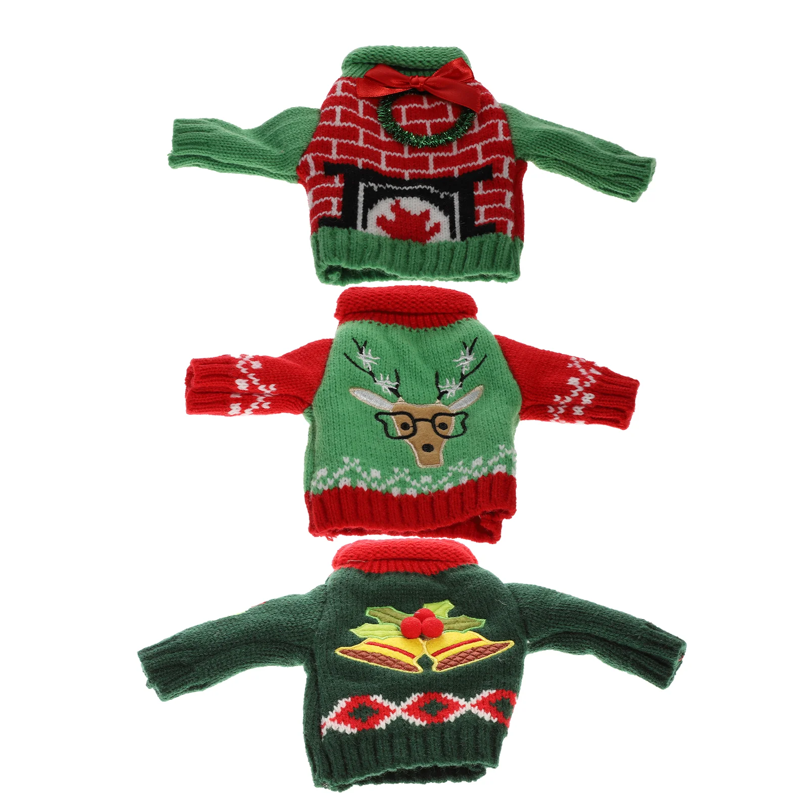 

3Pcs Bottle Sleeve Christmas Knitted Bottle Cover Decorative Bottle Cover