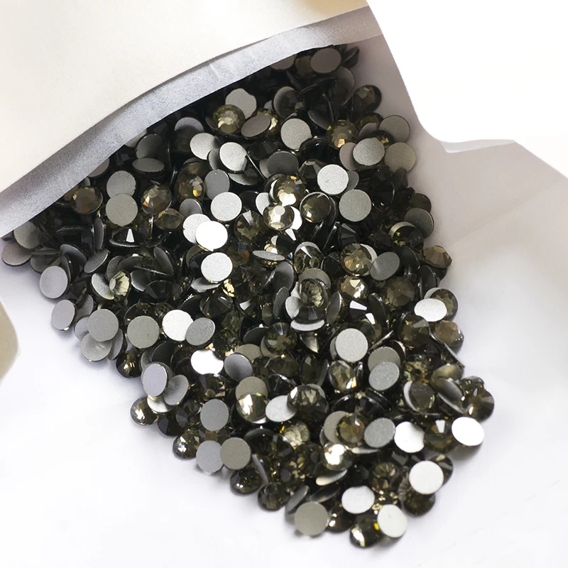 

Черные бриллианты без горячей фиксации, принадлежности для рукоделия, стеклянные кристаллы, круглые аксессуары, украшение для танцевального платья