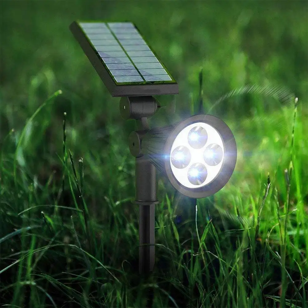 Solar Powered 4/7 LED Lamp Adjustable Solar Spotlight Lighting Waterproof lamp Lawn Landscape Garden Decoration Outdoor Light
